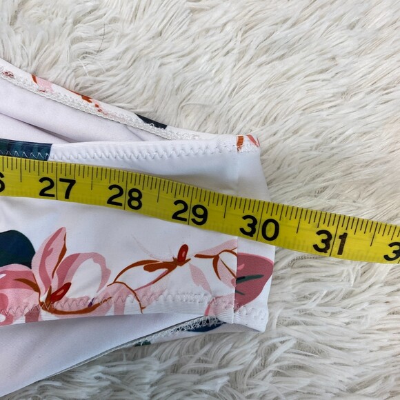 Brand New Cupshe NWT White Orange Floral Back Zip One Piece Swimsuit Small - Picture 10 of 11